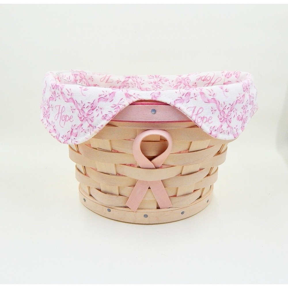 Longaberger Horizon of Hope 2007 Whitewash Oval Hanging Basket Liner Protector